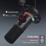 FIFINE K658 USB Dynamic Cardioid Podcast Microphone With A Live Monitoring, Gain Control, Mute Button - Image 4